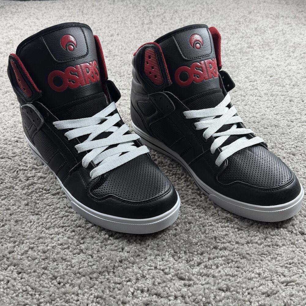 OSIRIS Clone 13222414 Skate / Skater Shoes Sneakers Mens 12 Black Red Red - EUC